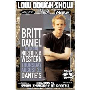  Britt Daniel Poster   Concert Flyer   Spoon