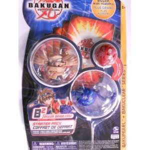 Bakugan Battle Brawlers Starter Pack Subterra (Tan) Monarus, Aquos 