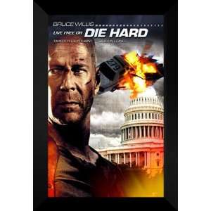  Live Free or Die Hard 27x40 FRAMED Movie Poster   D