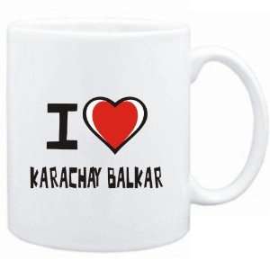  Mug White I love Karachay Balkar  Languages