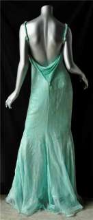 EMANUEL UNGARO Blue SILK Grecian Goddess Gown NEW M 38  