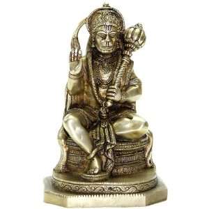  Seated Hanuman (Anugraha Murti)   Brass Sculpture