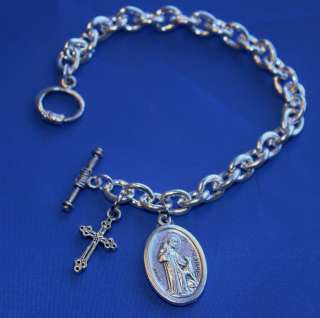 St Francis of Assisi Saint Medal Religious Charm Bracelet  