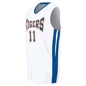  Custom Augusta Youth Triple Double Game Jersey WHITE/ROYAL 