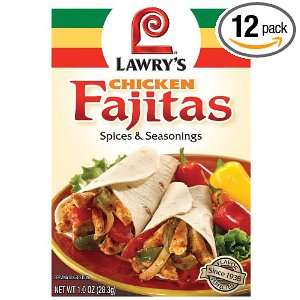 Lawrys, Seasoning Blend, Chicken Fajita, 1 Ounce Packet (Pack of 12 