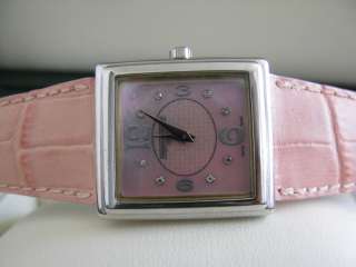 atm water resistant sapphire crystal 8 diamonds indexes pink pearl 