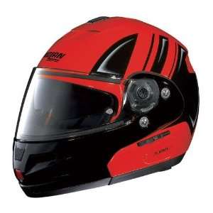  N103 Motorcycle Helmet, Motorrad black red, medium Sports 