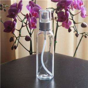   PET Plastic Bottle Non Polished Silver Atomizer Perfume Spray / 20mm