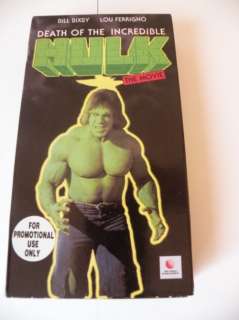 Death of the Incredible Hulk 1992 RARE PROMOTIONAL VHS 081227791230 