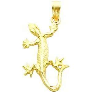  14K Gold Gecko Lizard Charm Jewelry