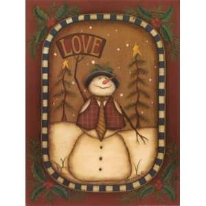    Love Snowman Finest LAMINATED Print Kim Lewis 12x16
