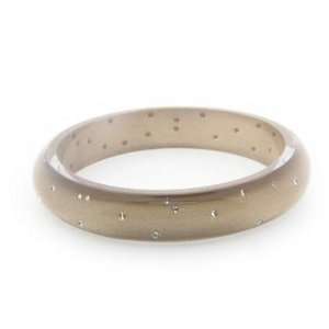    Taupe Resin Bangle Bracelet with CZ Accents From Barrocos Jewelry