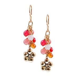  Barse Bronze Rose Hued Cluster Earrings Jewelry