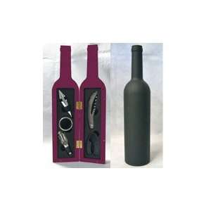  5 Piece Wine Accessories Gift Set   Burgundy Color 