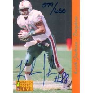 Keith Jackson certified autograph Miami Dolphins 1993 Pro Line card