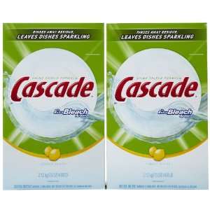 Cascade Extra Bleach Action Powder Dishwasher Detergent, Lemon Scent 