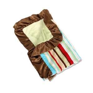  Classic Collection Red Stripe Ruffled Blanket