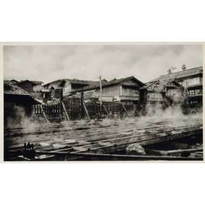  1930 Japanese Sulphur Works Kusatsu Japan Photogravure 