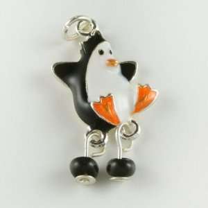  15mm Silver tone Penguin Charm Arts, Crafts & Sewing