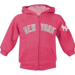   Yankees Girls 7 16 Raspberry Pink Full Zip Hoodie