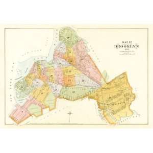  BROOKLYN NEW YORK (NY) MAP 1890