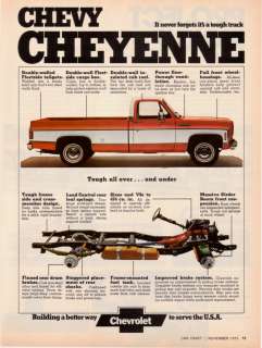 1974 Chevy Cheyenne Pickup Truck Tough All Over Ad  