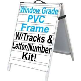  24 x 36 PVC Sidewalk Sandwich Board A frame Sign w/Letter Track 