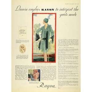  1928 Ad Rayon Fabric Jeanne Lanvin Sport Robe De Style 
