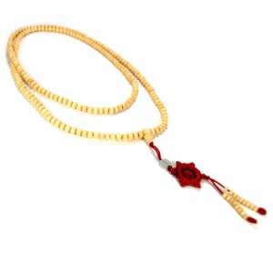 WHITE SANDALWOOD MALA Prayer Bead 6mm Natural Necklace NEW Wrap 