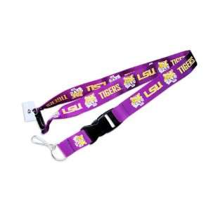  LSU Tigers Clip Lanyard Keychain Id Ticket Holder   Purple 