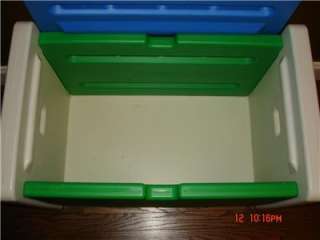 Little Tikes Blue Green and white Toy Box storage  