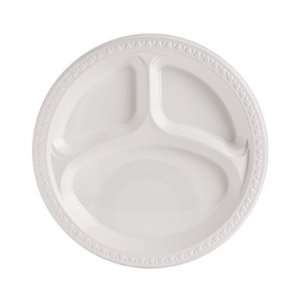  Chinet Plastic Plates, 10 1/4 inches, White, Round, 3 