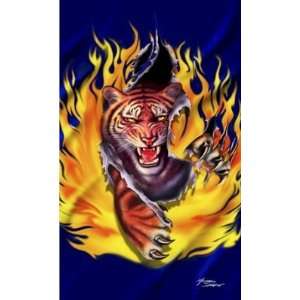  Towel World Fire Tiger Deluxe Beach Towel