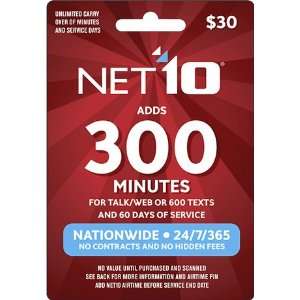  NET10 MINUTES, REFILL, TOP UP, RECHARGE, PREPAID $30 (E 