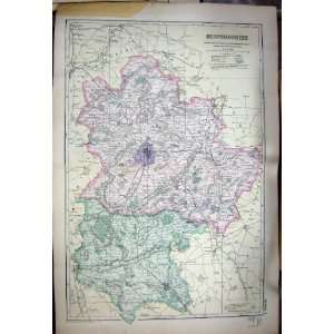  MAP 1907 BEDFORDSHIRE ENGLAND BEDFORD LUTON AMPTIHLL