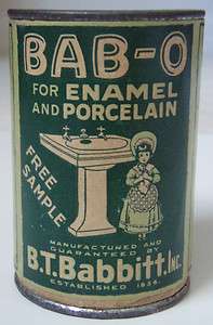 MINT BAB O CLEANING POWDER SAMPLE TIN UNOPNED  