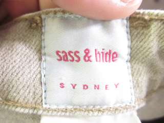 SASS & HIDE SYDNEY Tan Cotton Denim Jeans Pants Sz 27  
