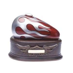 Red Flames Born To Ride Motorcycle Cremation Urn   Individual   Free 