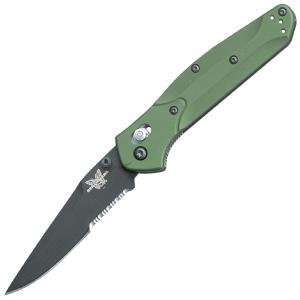 Benchmade Knives Osborne Axis Lock, Green Scales, Clip Point, BT2 