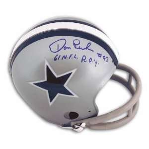 Autographed Don Perkins Dallas Cowboys Mini Helmet Inscribed 61 NFL 