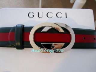 Gucci extremely RARE Tom Ford era belt green red gold & silver 32 34 