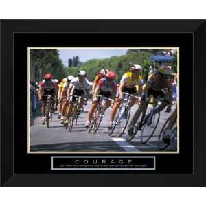   Motivational FRAMED Art 26x32 Courage   Bicycle Race