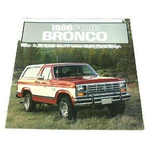  1986 86 Ford BRONCO Truck SUV BROCHURE XLT Eddie Bauer 