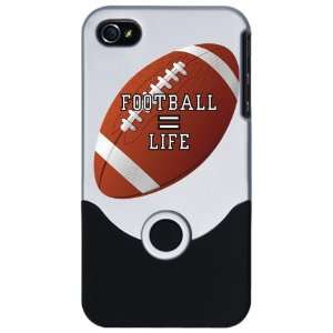  iPhone 4 or 4S Slider Case Silver Football Equals Life 