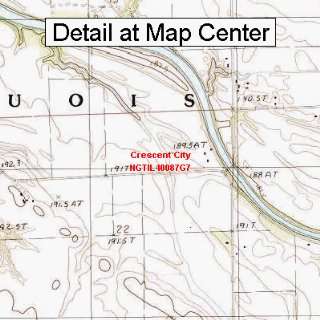  USGS Topographic Quadrangle Map   Crescent City, Illinois 