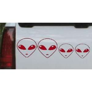 Red 26in X 7.5in    Alien Stick Family Stick Family Car Window Wall 