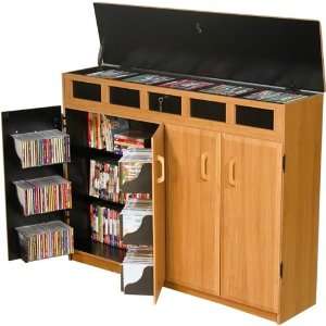  Top Load CD DVD Media Storage Cabinet in Oak Furniture 