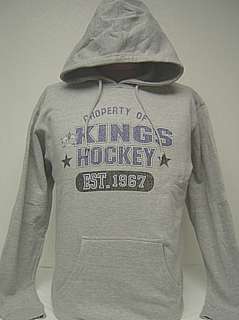 Gray  Property of Kings Hockey  Pullover Hoodie / Hooded Jacket Los 