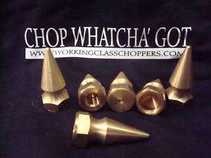   SOLID BRASS PIKE NUTS chopper bobber cafe custom axle bar ends  