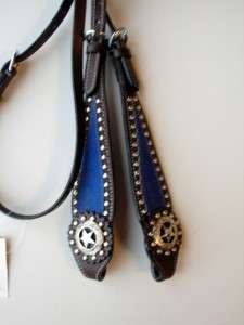 Headstall Suede w/Studs Horse Western Tack SALE* BLUE  